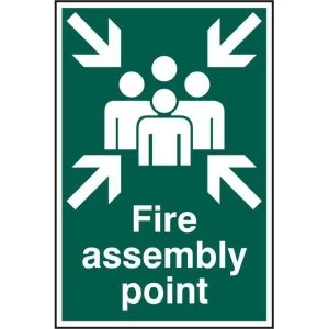 Image of ASEC Fire Assembly Point 200mm x 300mm PVC Self Adhesive Sign