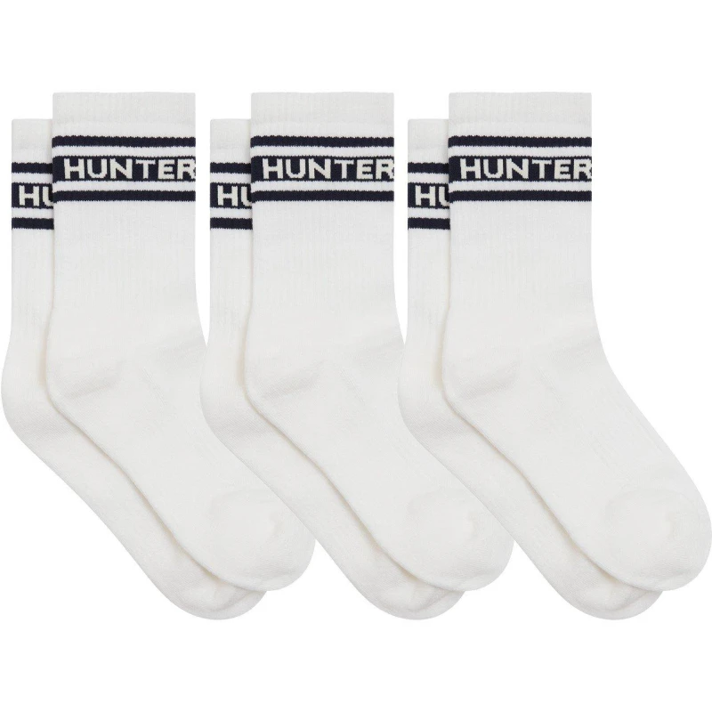 Image of Hunter 3 Pack Crew Socks Unisex White/Night unisex 9-12