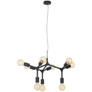 Image of Netlighting Bocadella 9 Lamp Multi Arm Pendant Ceiling Light Black
