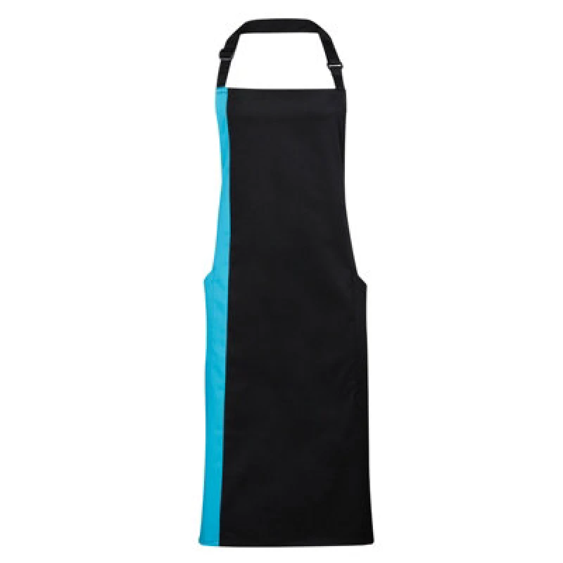 Image of Premier Premier Contrast Workwear Bib Apron Pack of 2 in Black One Size Unisex 5059269103613