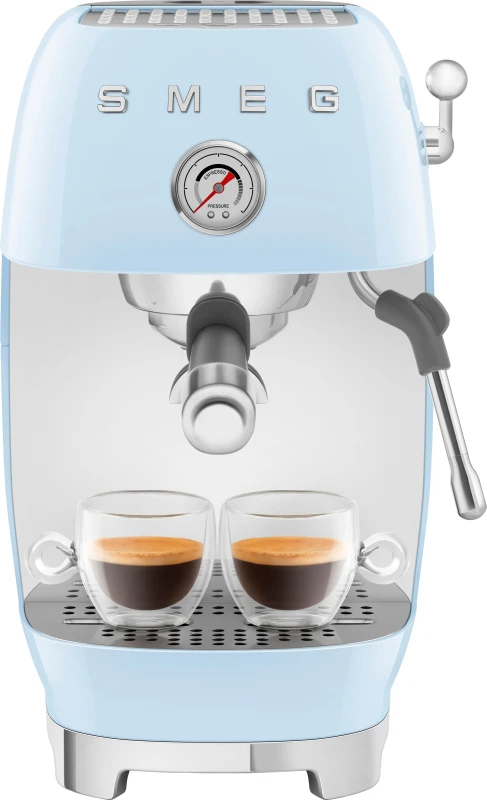 Image of Smeg 50's Style Cold Brew Espresso Coffee Machine - Pastel Blue - ECF03PBUK