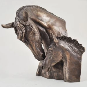 Image of Mare and Foal by David Geenty Cold Cast Bronze Sculpture 18cm