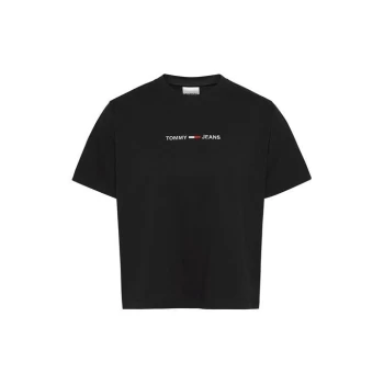 Image of Tommy Jeans Tommy Jeans Linear Logo T Shirt - BLACK BDS