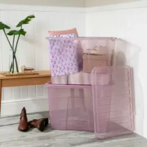 Image of Wham Set 2 Crystal 80 Litre Box & Lid - Pink