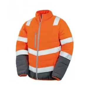 Image of Mens Safe-Guard Soft Safety Jacket (xxl) (Fluorescent Orange/Grey) - Fluorescent Orange/Grey - Result