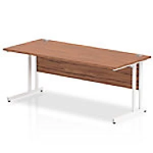 Image of Impulse 1800/800 Rectangle White Cantilever Leg Desk Walnut