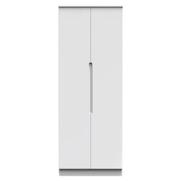 Image of Other Milan Tall Double Wardrobe - Ready Assembled Wardrobes Large White Gloss & White 84293090140