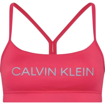 Image of Calvin Klein Performance Essential Logo Bra - Beetroot Pink