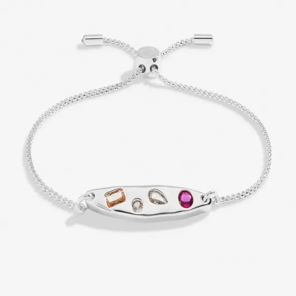 Image of Gem Glow Gem Cluster Silver Plated 24.5cm Adjustable Bracelet 7183