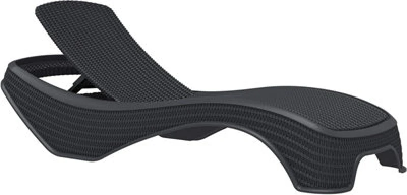 Image of CENTURION SUPPORTS Centurion Supports MALDIVES Black Outdoor High-End PU Rattan Adjustable Sun Lounger - FULLY ASSEMBLED Maldives Black Single