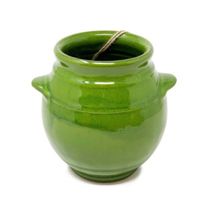 Image of Verano Spanish Ceramics Selena Glazed Hand Dipped Kitchen Dining Utensil Jar Dark Green (H) 16Cm X (D) 16.5Cm