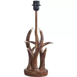 Image of Intertwined Caribou Antler Table Lamp Base In a Rustic Natural Finish