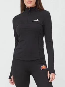 Image of Ellesse Sofira 1/4 Zip Top - Black