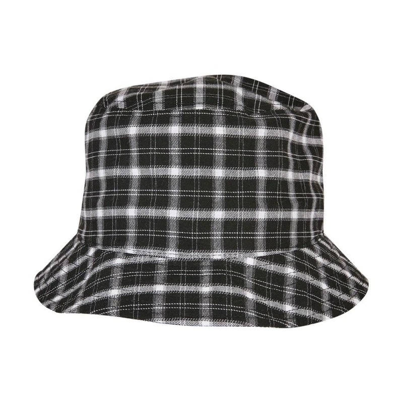 Image of Flexfit Flexfit Men Checked Bucket Hat in Black One Size Male 5063300291467