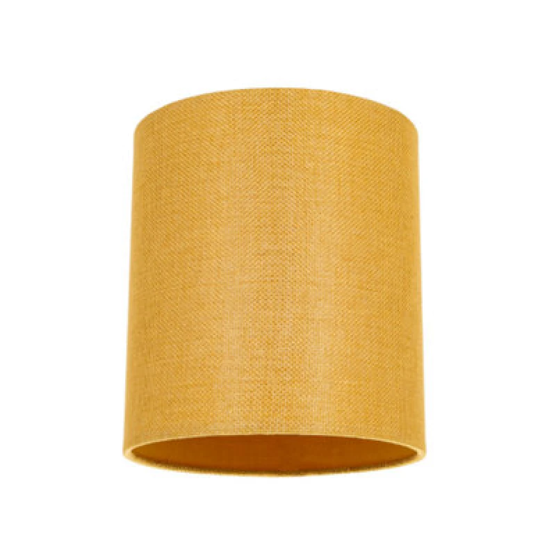Image of Happy Homewares Contemporary And Sleek Ochre Linen Fabric 6 Cylindrical Lamp Shade 60W Maximum