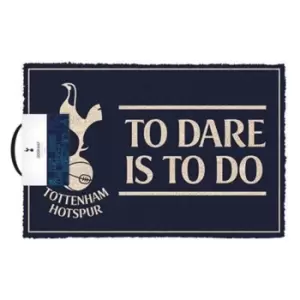 Image of Tottenham Hotspur FC To Dare Is To Do Door Mat (One Size) (Navy/Cream)