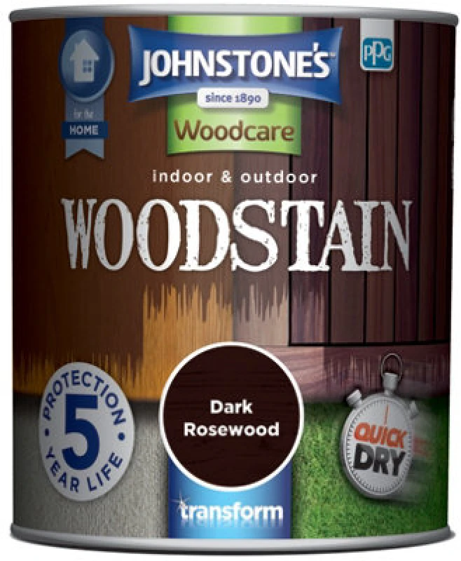 Image of Johnstone's Indoor & Outdoor Woodstain Dark Rosewood - 750Ml