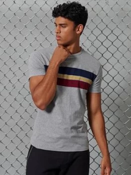 Image of Superdry Organic Cotton R&p Chestband T-Shirt, Grey Size M Men