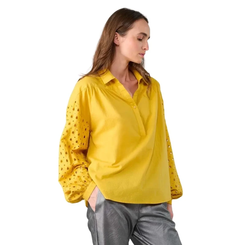 Image of Le Temps des cerises Womens blouse Le Temps des cerises Cunca Jaune Female M