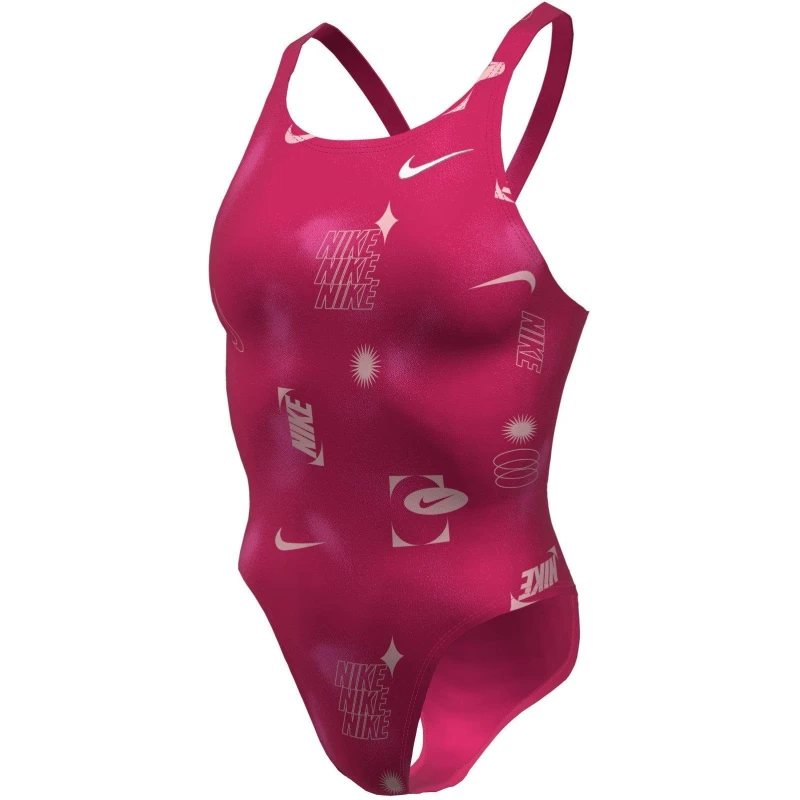 Image of Nike HydraStrong Multi Print Fastback One Piece Rush Pink female 8 (XS)