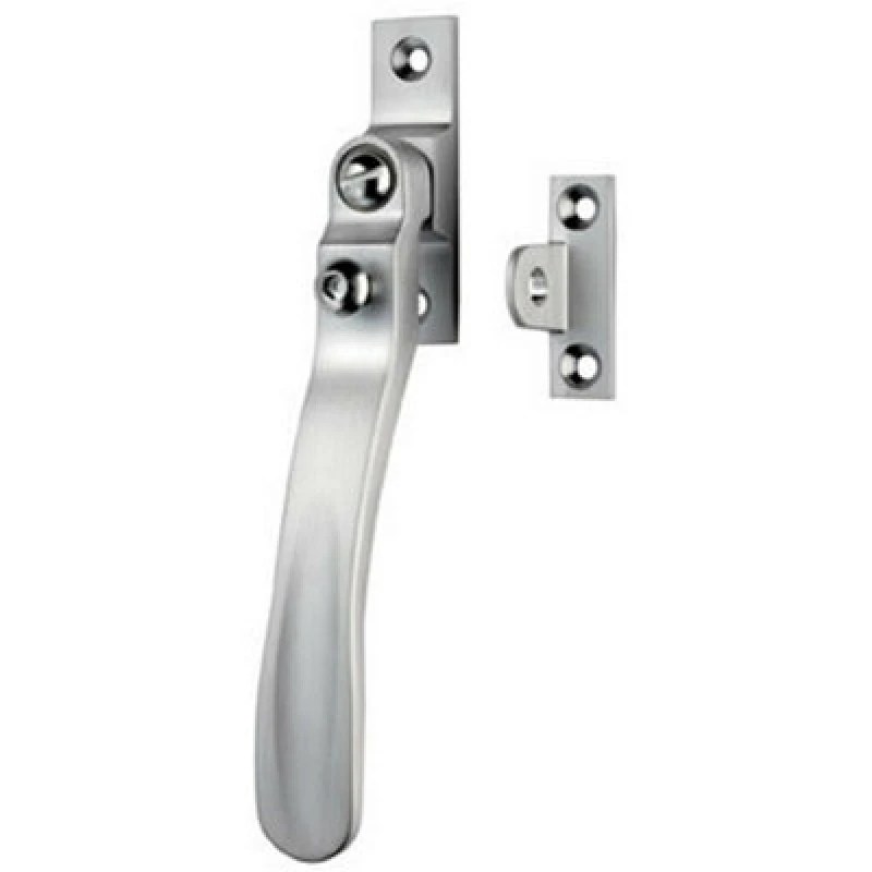 Image of Loops Lockable Victorian Casement Window Fastener 57mm x 13mm Satin Chrome Multi