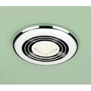 Image of Cyclone Chrome Wet Room Inline Extractor Fan with Warm White LED Light - 33700 - Chrome - HIB