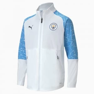 Image of PUMA Man City Stadium Youth Football Jacket, White/Light Blue, size X Small, Accessories