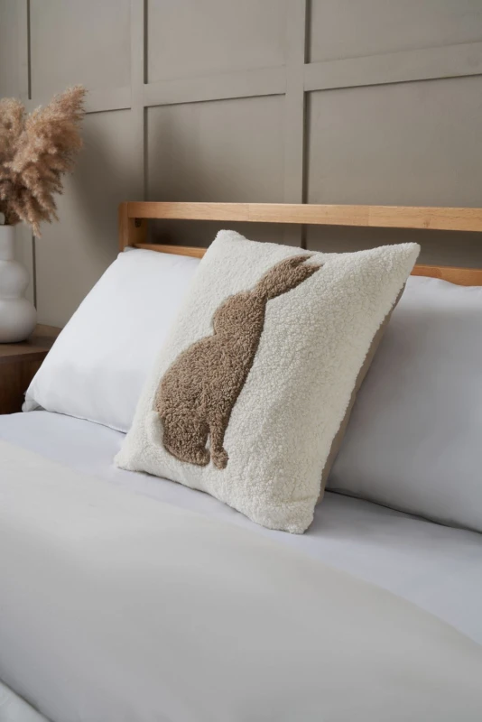 Image of Bhs Bunny Tufted Cushion Natural