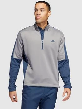Image of adidas Golf Colourblock Quarter Zip Pullover - Grey/Navy Size M Men