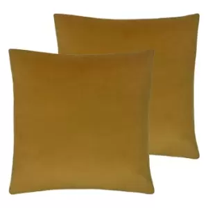 Image of Evans Lichfield Sunningdale Twin Pack Polyester Filled Cushions Saffron 50 x 50cm