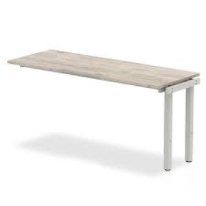 Image of Trexus Bench Desk Single Extension Silver Leg 1600x800mm Grey Oak Ref