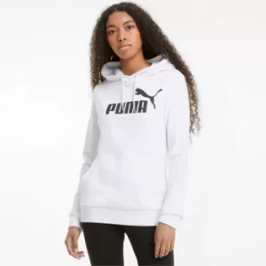 Image of PUMA Essentials Logo Womens Hoodie, White, size Medium, Clothing