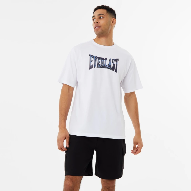 Image of Everlast Camo Logo T-Shirt Mens - White White S