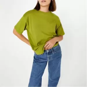 Image of I Saw It First Mens Ribbed Boxy Fit Tshirt - Green