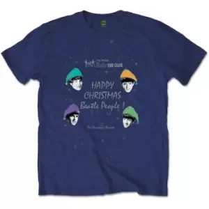 Image of The Beatles - Happy Christmas Unisex XX-Large T-Shirt - Blue