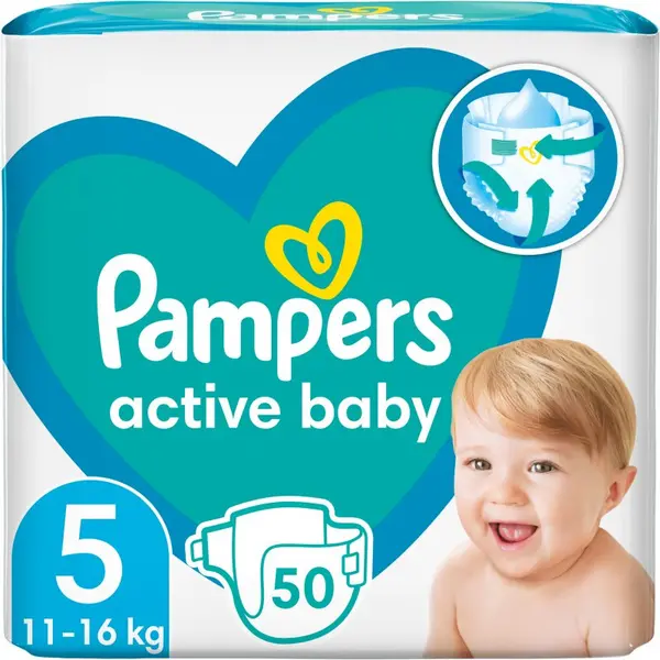 Image of Pampers Active Baby Size 5 50 Nappies