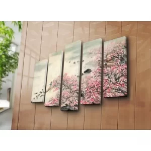 Image of 5PAT-25 Multicolor Decorative Canvas Painting (5 Pieces)
