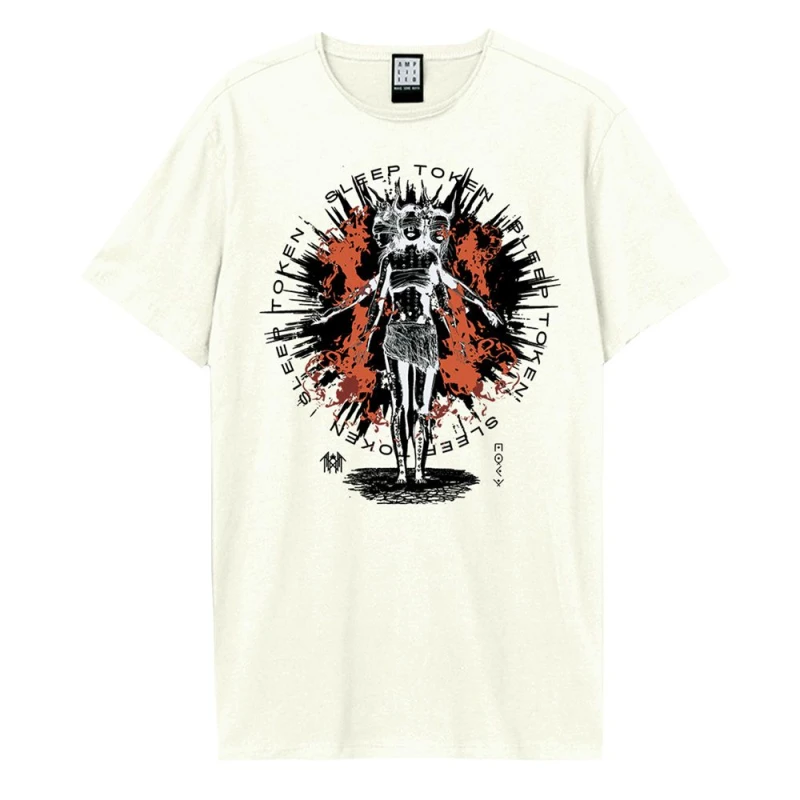 Image of Amplified Amplified Men Rain Sleep Token T-Shirt in White Size: X-Small White XS Male 5063574976039