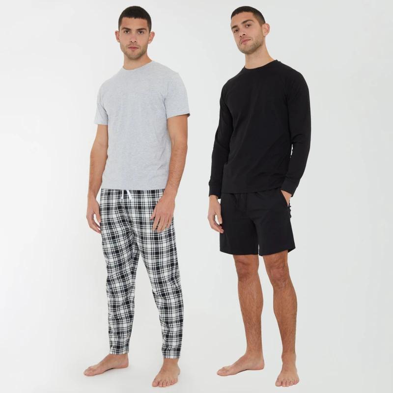 Image of Threadbare 4 Piece 'Romina' Mix and Match Assorted Gifting Lounge Sets Black