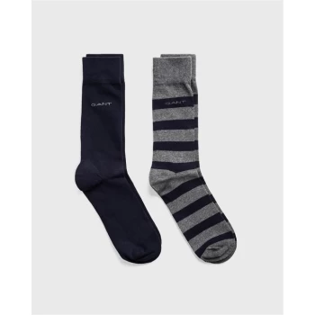 Image of Gant Stripe Socks 2Pk 00 - Charcoal 90