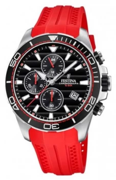 Image of Festina Tour Of Britain 2018 Chrono Red Rubber Strap F20370/ Watch