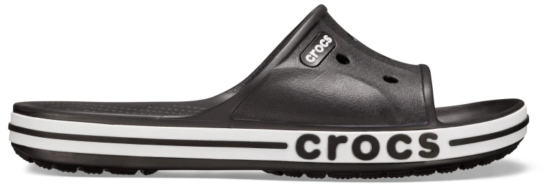 Image of Crocs Unisex Bayaband Slides Black / White W9/M8
