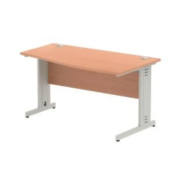 Image of Impulse 1400600 Right Hand Silver Cable Managed Leg Wave Desk Beech DYNMI002997