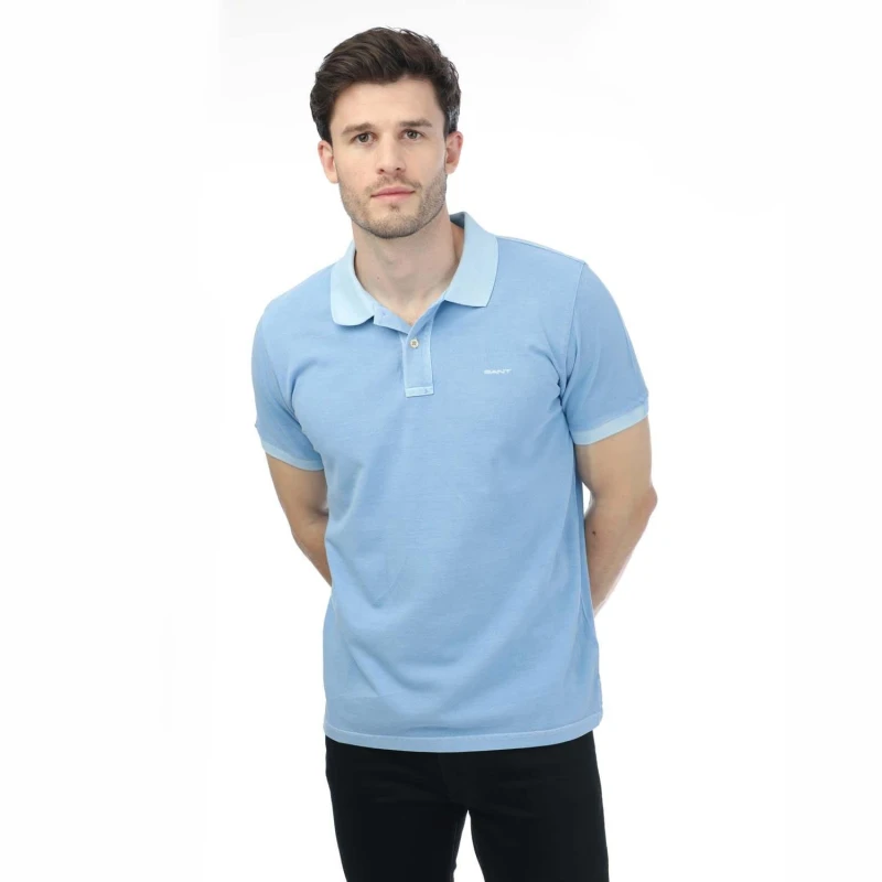Image of Gant Sunfaded Pique Rugger - Blue Blue S