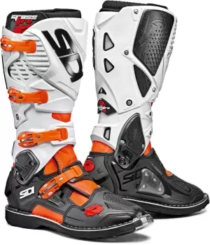 Image of Sidi Crossfire 3 Motocross Boots Black White Orange