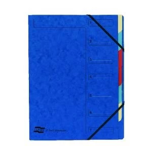 Image of Exacompta Europa 7-Part Organiser 400gsm Pressboard A4 Blue 5219Z