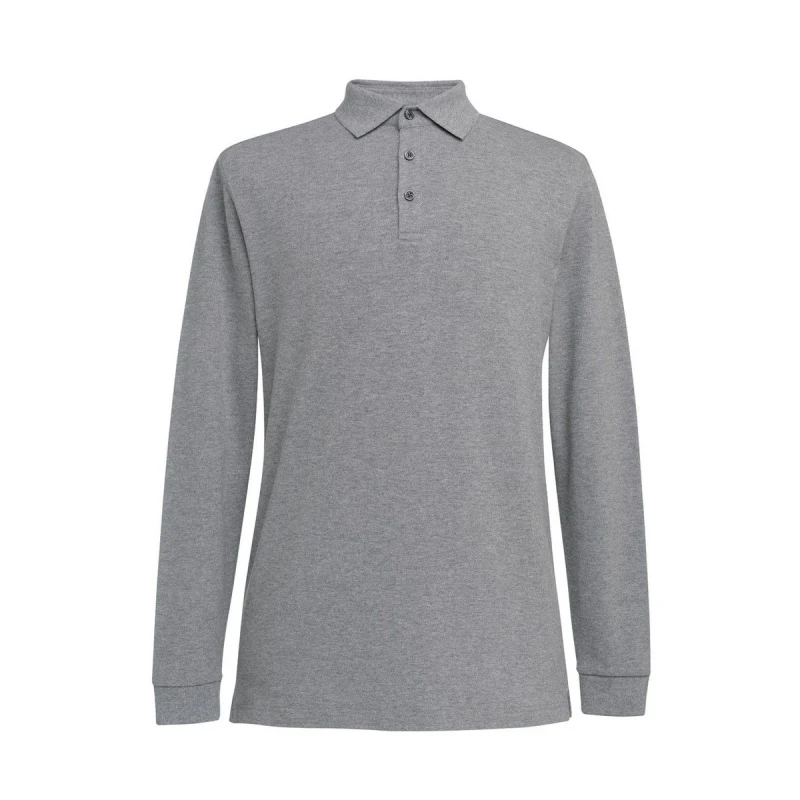 Image of Brook Taverner Brook Taverner Men Frederick Long-Sleeved Polo Shirt in Grey Size: Small Grey S Male 5063425959259