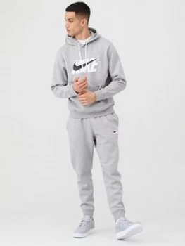 Image of Nike Sportswear Hooded Fleece Graphic Tracksuit - Dark Grey