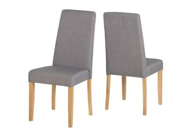 Image of Seconique Rimini Set of 2 Grey Fabric Dining Chairs