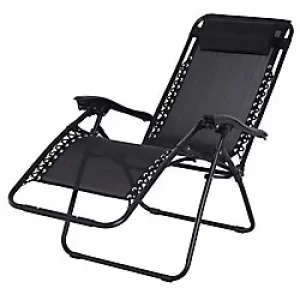 Image of Outsunny Zero Gravity Chair 84B-227BK Steel, Texteline Black